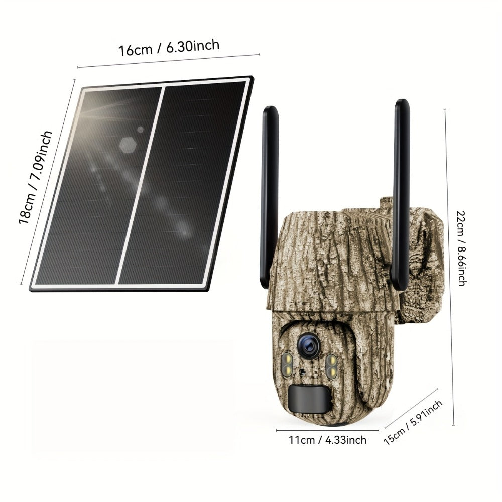 Cámara de seguridad solar inalámbrica para exterior 4G LTE con tarjeta SIM, sin necesidad de WiFi, adecuada para vigilancia empresarial, sensor de movimiento PIR, comunicación bidireccional, visión nocturna a color, almacenamiento en la nube y ranura para