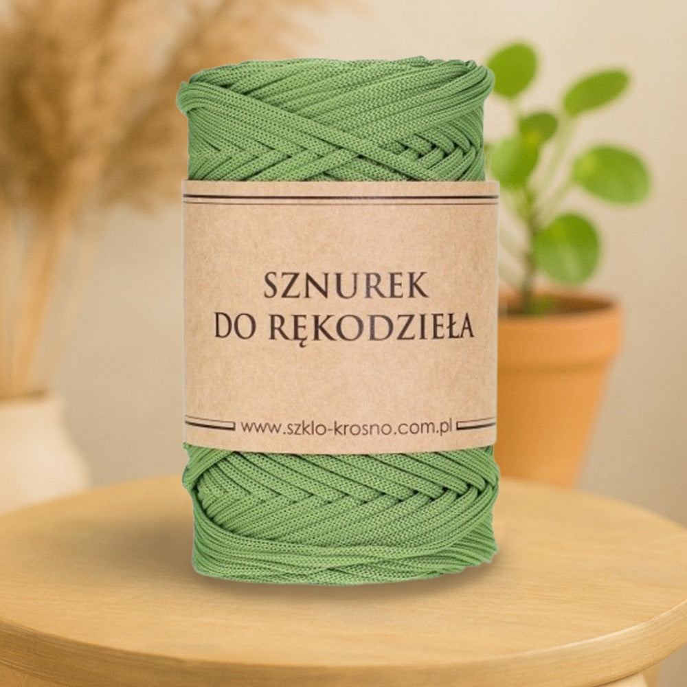 Cuerda de Poliéster Plana para Manualidades de Macramé, Color Pistacho, 3mm, 100m