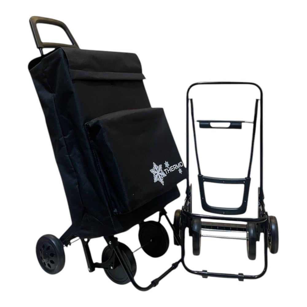 Carrito de Compra Plegable con Bolsa Térmica \Impermeable y 4 Ruedas,Ligero, 94x44x38cm,40 litros,Resistente y Reutilizable,Carro de Compra Plegable, 4 Ruedas de Alta Resistencia,Carro Compra. (COMPRA-002)