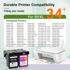 Paquete de cartuchos de impresora 301XL reemplazo para los cartuchos de la impresora HP 301 para HP301 XL 301XL para HP Envy 4500 5530 5534 4504 DeskJet 2540 1510 2544 2549 OfficeJet 4630 4632 2620 2622 (, color)