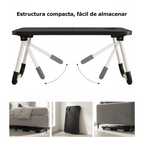 Mesa plegable para cama y sofá con portavasos, mesa auxiliar multifunción con atril para leer en la cama, bandeja multifunción para ordenador, libros, trabajo y estudio en casa (50x30x22cm)