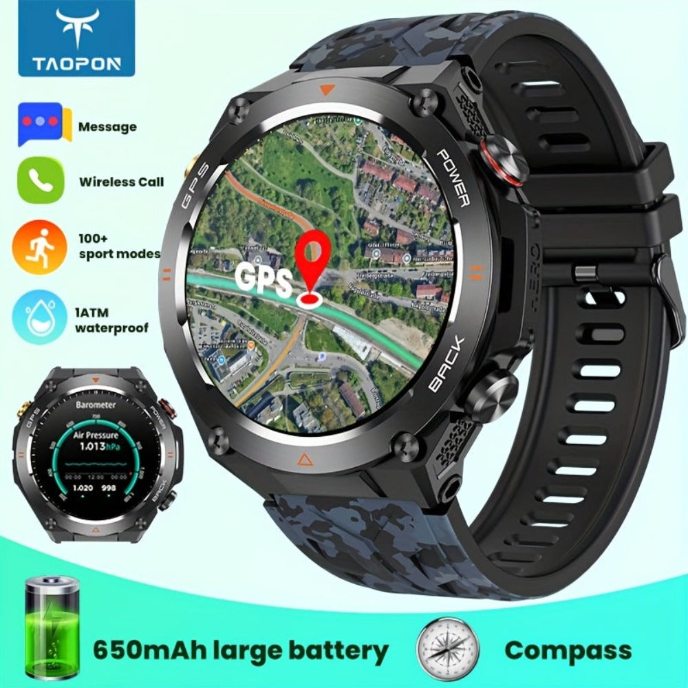650 mAh para hombres y mujeres, GPS para exteriores con altitud, presión barométrica, función de brújula, IPX8, 100+ modos deportivos, llamadas inalámbricas