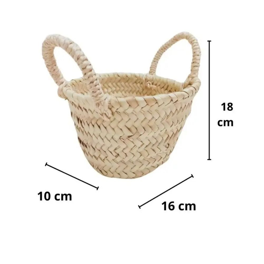 Pack 4 Mini Capazitos Cestas de Niña de Flores Perfecto Para Bodas y Comuniones Medidas 18 cm de Ancho x 20 cm de Alto x 10 cm Base