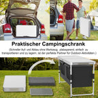 Set de Cocina Portátil para Camping con Gabinete Plegable, Completo con Bolsa de Transporte y Estructura de Metal, Ideal para Picnics, Salidas a la Playa, Viajes y Barbacoas, Mide 120X47X62Cm