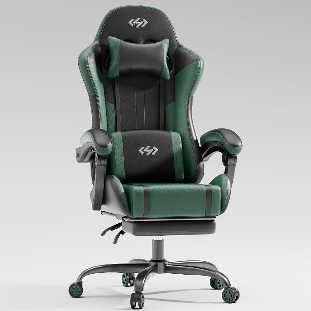 Silla Gaming con Cojín de Resortes de Bolsillo, Silla de Computadora Ajustable en Altura, Silla Ergonómica para Adultos con Soporte Lumbar de Masaje, Silla con Función Giratoria, para Gaming u Oficina
