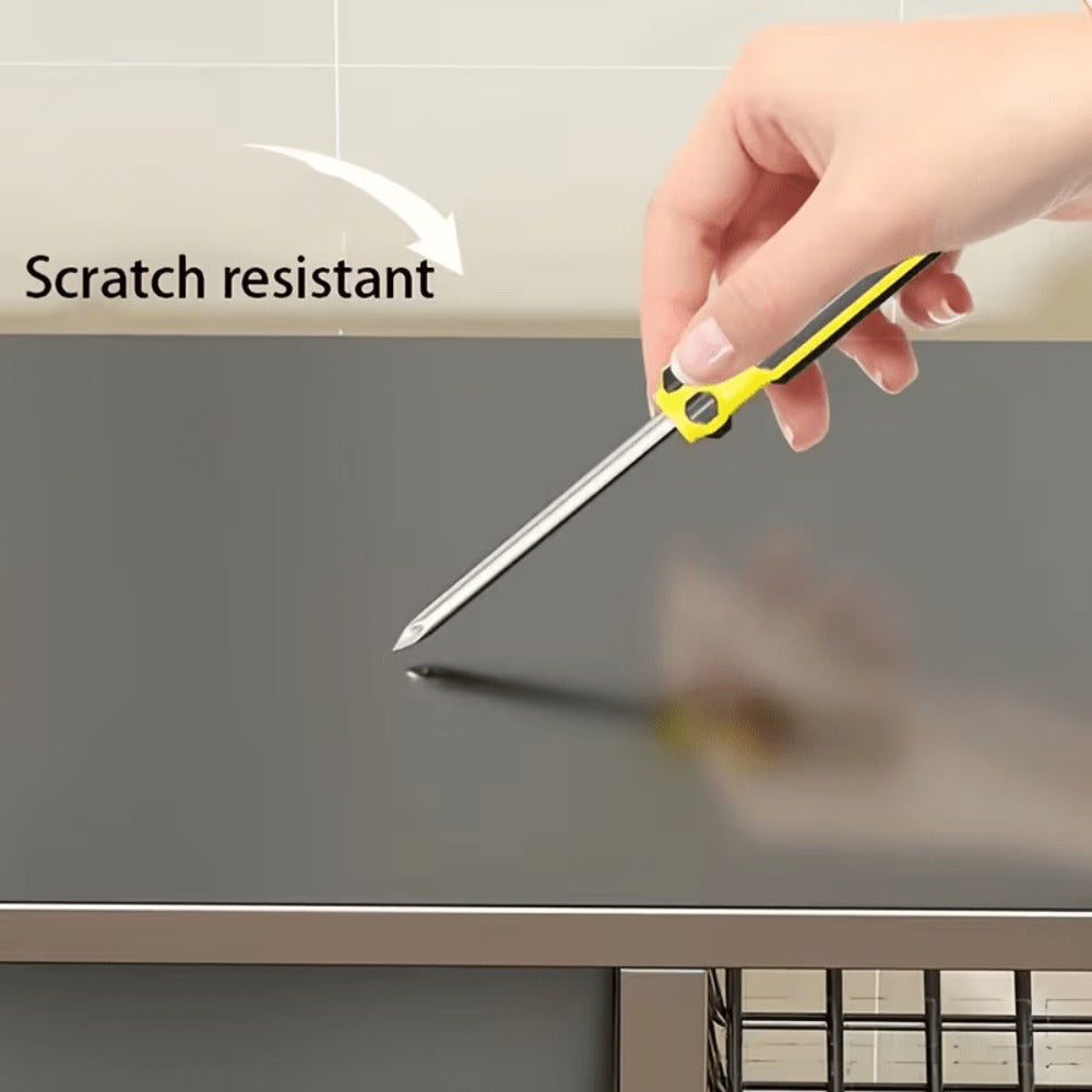 Estantes de cocina verticales ajustables, estantes abiertos de cuatro niveles con tres cestas de malla metálica, estantes de almacenamiento con poleas, estantes de organización de almacenamiento de cocina de gran capacidad, adecuados para cocinas, salas d