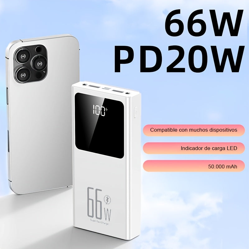 Power bank para carga durante viajes y uso diario | 50000 mAh y 22.5 W