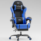 Silla Gaming con Cojín de Resortes de Bolsillo, Silla de Computadora Ajustable en Altura, Silla Ergonómica para Adultos con Soporte Lumbar de Masaje, Silla con Función Giratoria, para Gaming u Oficina