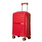 1 pieza de equipaje premium 100% PP | Tamaño de mano de 20", resistente a pisotones y no deformable, capacidad expandible, aprobado para el embarque | Disponible en varios colores: Rojo, Gris Oscuro, Gris Claro | Estilo de moda con asa telescópica y rueda