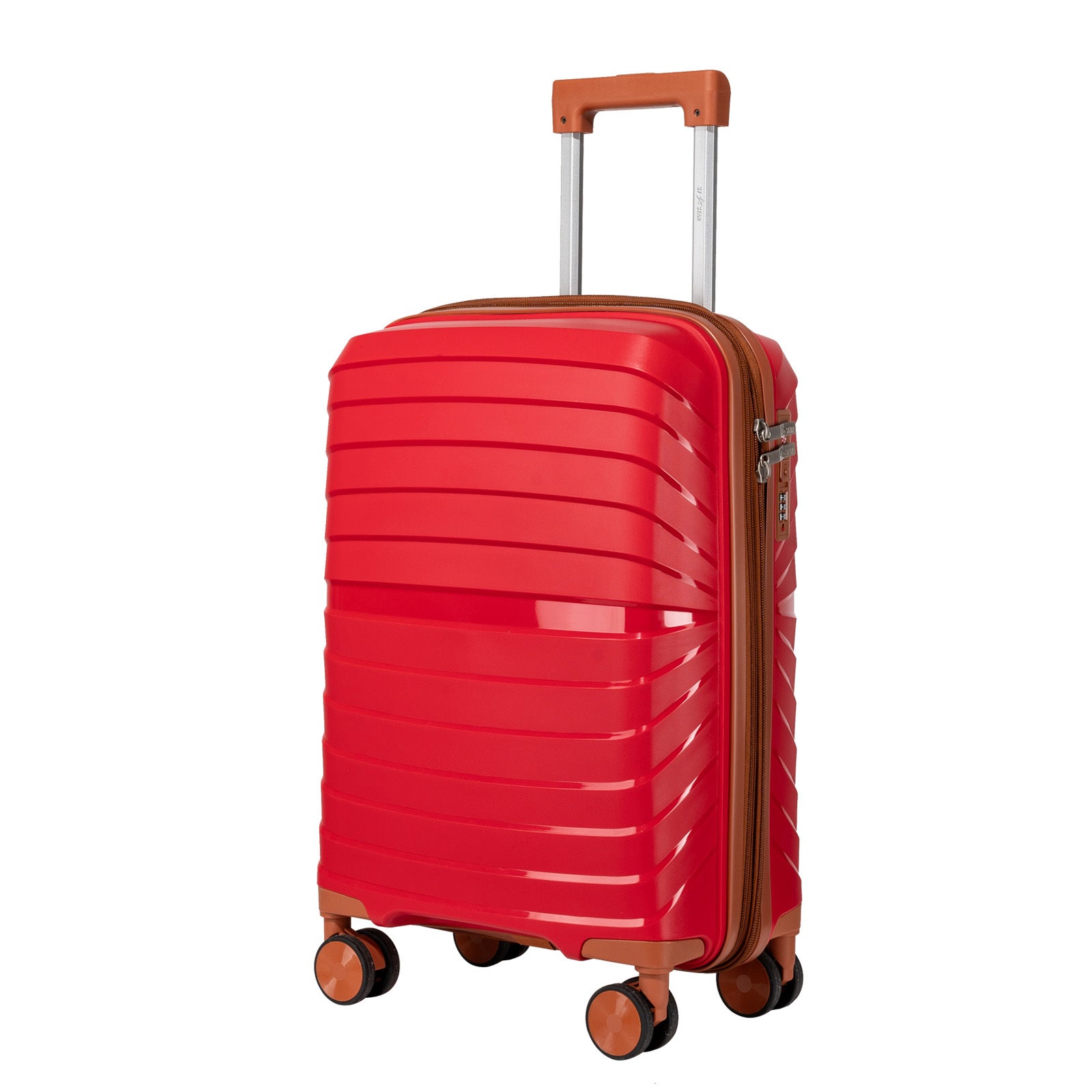 1 pieza de equipaje premium 100% PP | Tamaño de mano de 20", resistente a pisotones y no deformable, capacidad expandible, aprobado para el embarque | Disponible en varios colores: Rojo, Gris Oscuro, Gris Claro | Estilo de moda con asa telescópica y rueda