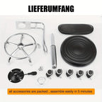 Taburete de bar giratorio con respaldo y altura ajustable, silla de metal rodante hidráulica de alta resistencia de 181.44 kg para cocina, salón, oficina, masajes y clínica