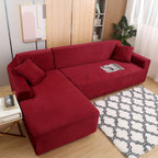 Juego de funda de sofá de felpa lujosa para sofá en forma de L (3 plazas 2 piezas) - Suave, lisa y agradable para la piel - Mejora perfecta para la decoración de la sala de estar de Navidad