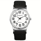 JewelryWe Reloj Elástico Trenzado para Mujer Hombre Simple Analógico de Cuarzo Pulsera Elástica Tejida Reloj Casual con Esfera de Números Grandes