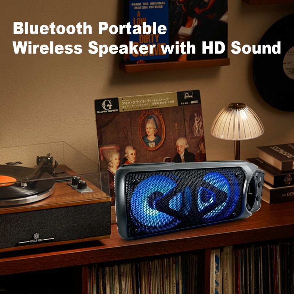 Altavoz subwoofer Bluetooth de grado profesional, diseño ligero y portátil, alto rendimiento de campo de sonido dinámico, efecto de iluminación ambiental RGB, excelente calidad de sonido, esencial para fiestas, audio de moda, interfaz USB, karaoke, fiesta