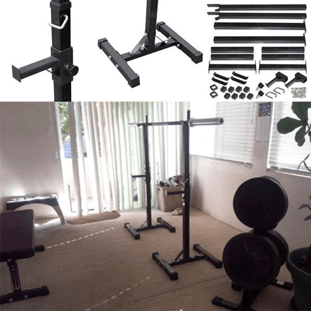 Costoffs Soporte Ajustable para Mancuernas, Estante para Barra, Rack de Levantamiento de Pesas de Metal con Capacidad de 250 kg, Soporte para Sentadillas