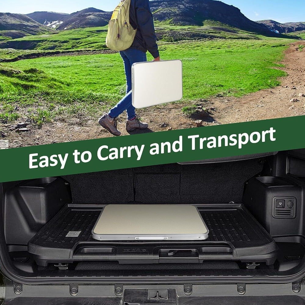 Mesa Plegable de 60x45x26/56cm, Resistente y Ajustable, Ideal para Camping, Picnic, Fiestas al Aire Libre y BBQ. Mesa Portátil con Asa de Transporte, Perfecta para Jardín, Cocina y Exteriores. ¡La Mesa BBQ de Aluminio Definitiva para tus Fiestas!