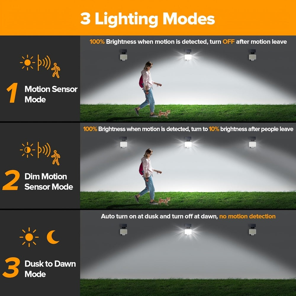 Luz solar exterior | 1/2 piezas Luces Solares para Exterior, 240 LED 3000LM Focos Solares con Sensor de Movimiento y Control Remoto, Foco Solar