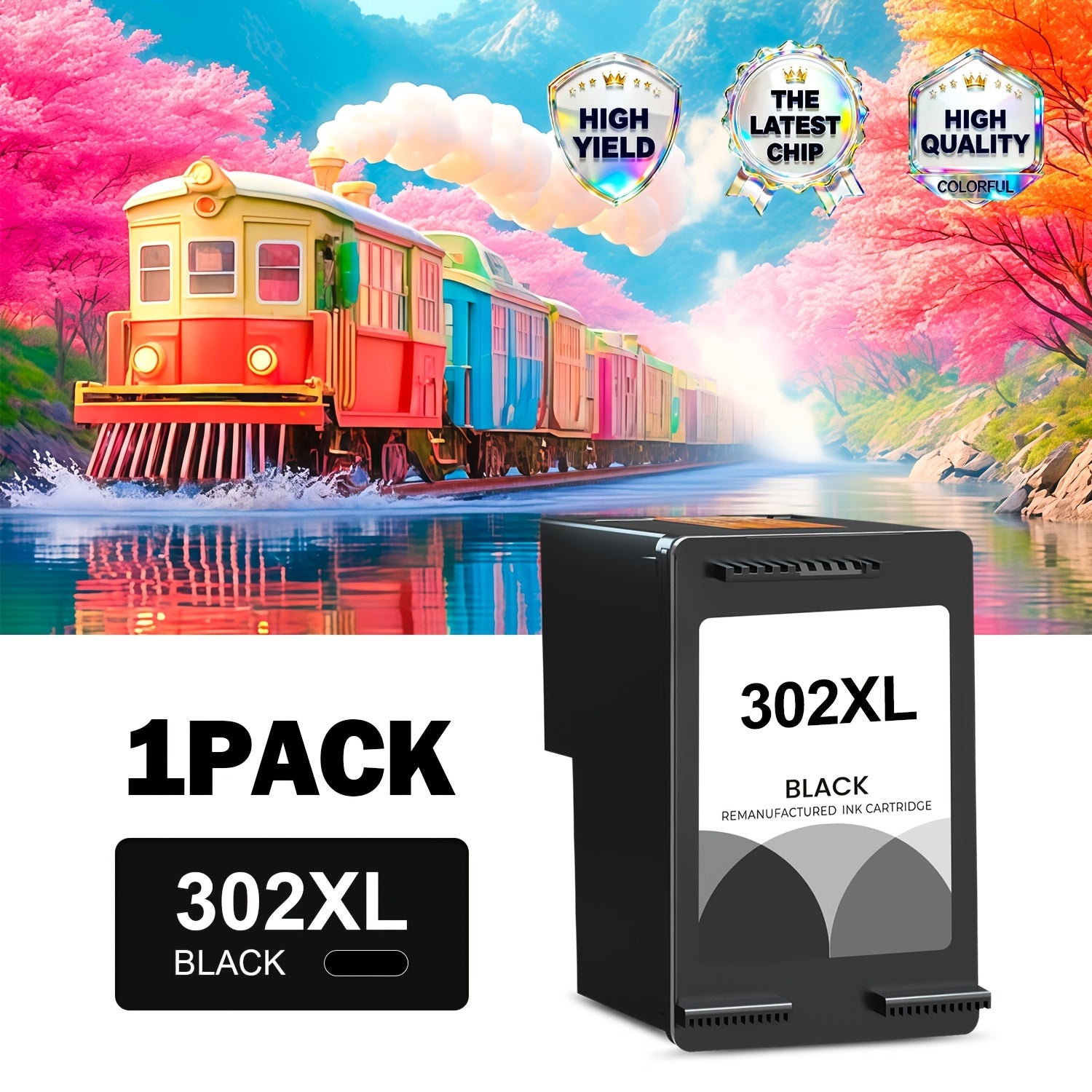 Cartuchos de Tinta 302XL Compatibles con HP Ink 302 302XL, Funcionan con HP Deskjet 1110 1111 1112 2130 2131 2132 2133 2134 2136 3630 3632 3633 3634 3636 3637 3638