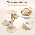 Árbol para gatos de 60X110Cm, Condominio de felpa de varios niveles con 2 postes rascadores, 2 perchas, hamaca, cueva, casa para gatos estable y anti-inclinación para dormir/jugar, fácil montaje, árbol de Navidad perfecto para gatitos y gatos de interior,