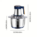 Procesador de alimentos de acero inoxidable de 5 litros, picadora eléctrica potente de 40,000 RPM, 6S, procesador multifuncional de acero inoxidable para cortar verduras para carne, verduras, cebolla, ajo, ensalada y alimentos para niños