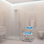 Silla de ducha con respaldo para baño movilidad y cuidado diario | 50 cm y 150 kg y ajustable