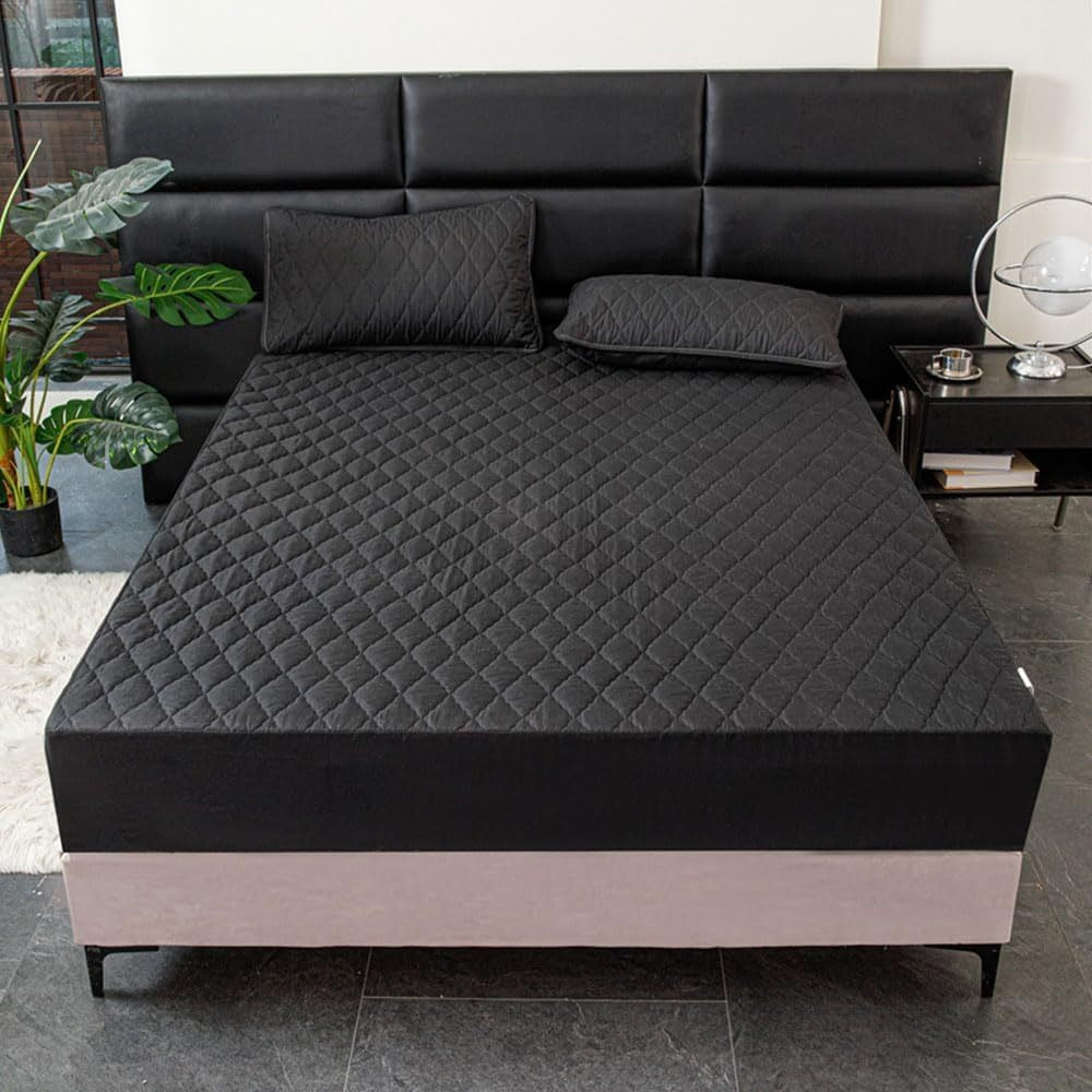 1 pc Protector de colchón acolchado, Súper Suave y Cómoda, Funda de colchón Elástico en Todo Contorno, Lavable a Máquina, Cubre de Colchón Ideal para Dormitorios, Habitaciones de Invitados, Residencias y Hoteles