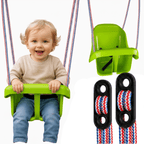 Colgacama tipo cubo para niños con cinturón de seguridad y cuerdas ajustables, asiento con respaldo alto y protección lateral, polipropileno duradero resistente a las condiciones climáticas y radiación UV, colgacama fácil de limpiar para el jardín, terraz