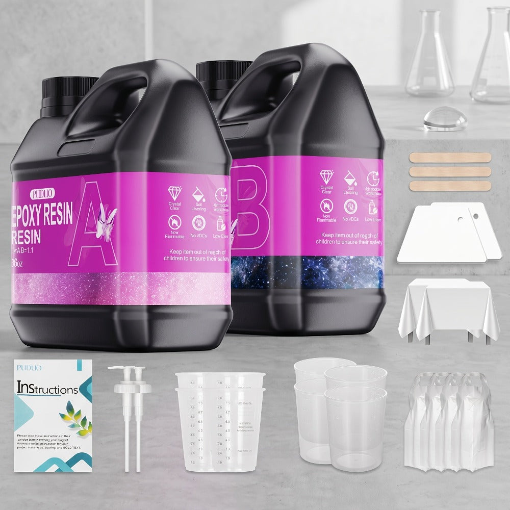 Kit de cola AB de resina epoxi de 80 oz, alta transparencia, autonivelante, antiamarilleo, proporción 1:1, apto para principiantes, adecuado para recubrimiento, fundición, manualidades DIY, decoración de mesa de río, secado rápido, alto brillo, set de reg