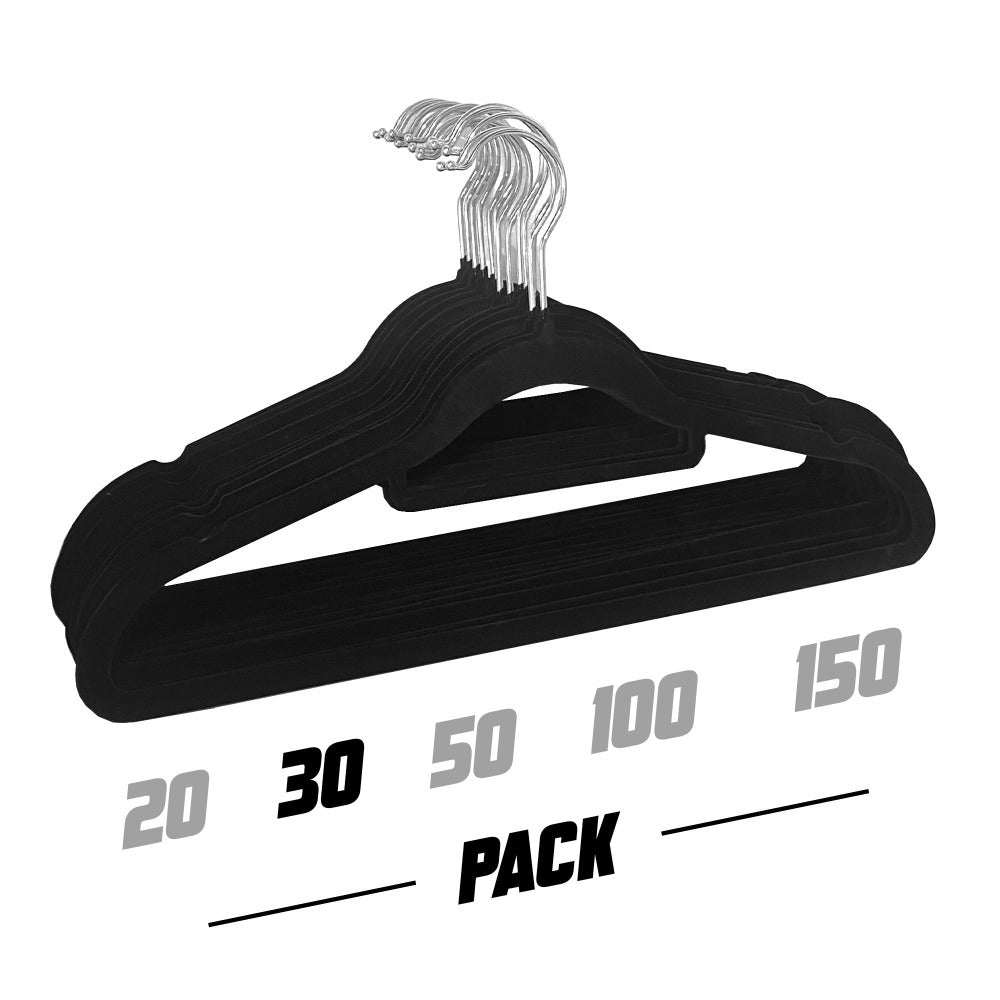 Perchas de Terciopelo Antideslizantes Ultra Finas con Gancho Giratorio 360 Grados para Ropa Nyana Home – Pack de 20, 30, 50, 100 o 150 Unidades – Perchas Delgadas de Alta Resistencia con Diseño Antideslizante para Camisas, Pantalones, Blusas y Vestidos –