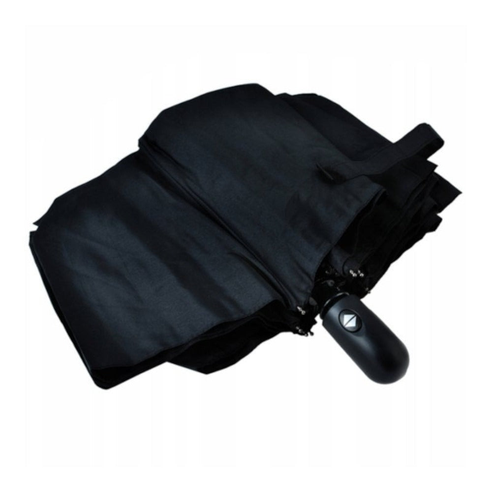 Paraguas XXL Plegable Automático Resistente al Viento Negro. Paraguas Abre y Cierra con un Botón. Estructura Sólida de Acero de 8 Varillas con Fibra de Carbono. Diámetro 96 Cm XXL. Material de Secado Rápido con Recubrimiento UV. Longitud Compacta 26 Cm -