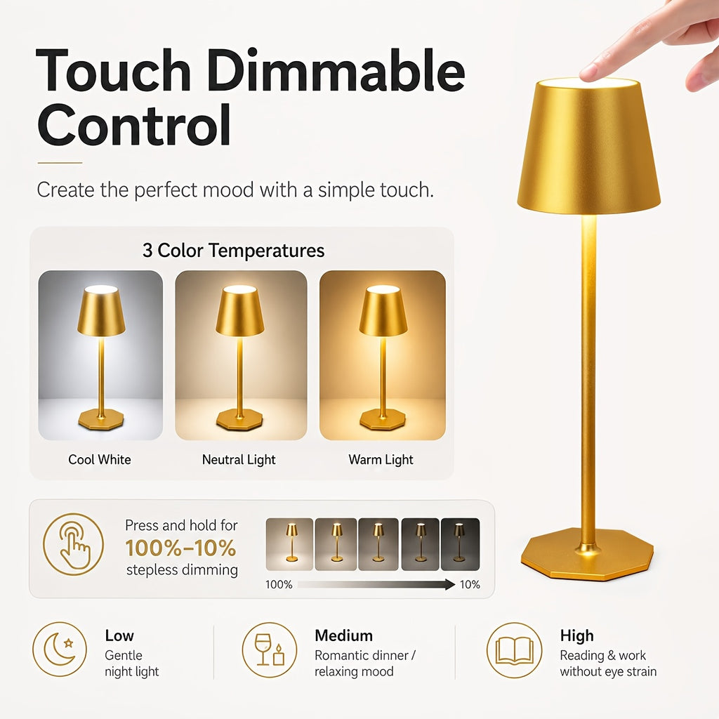 Lámpara de mesa para iluminación de dormitorio y escritorio | diseño funcional