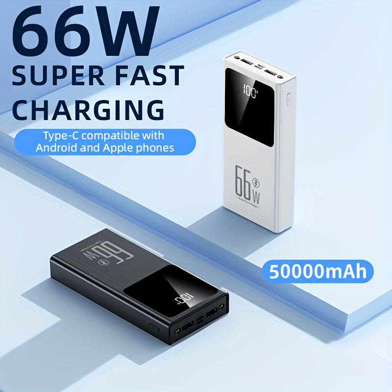 Batería externa | Batería Externa Portátil de 50000mAh, Carga Rápida Bidireccional, Batería de Respaldo de Energía de Emergencia para Exteriores