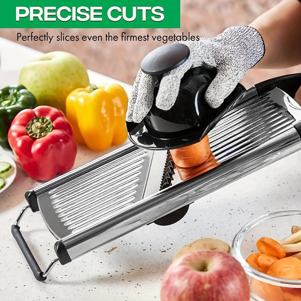 Cortador Profesional de Verduras de Acero Inoxidable, Rallador Ajustable - Accesorios de Cocina para Cebolla y Papa, Herramienta Práctica para Cocinar y Saltear Rápido en Fiestas, Regalos de Navidad y Halloween