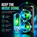 Altavoz Inalámbrico Portátil con Subwoofers Duales de 3 Pulgadas para Bajos Potentes, Radio FM, Luces LED para Fiestas, Micrófono Incorporado y Altavoces de Alto Volumen. Ideal para Uso Doméstico, Cumpleaños, Camping, Día de San Valentín, Pascua, Día de l