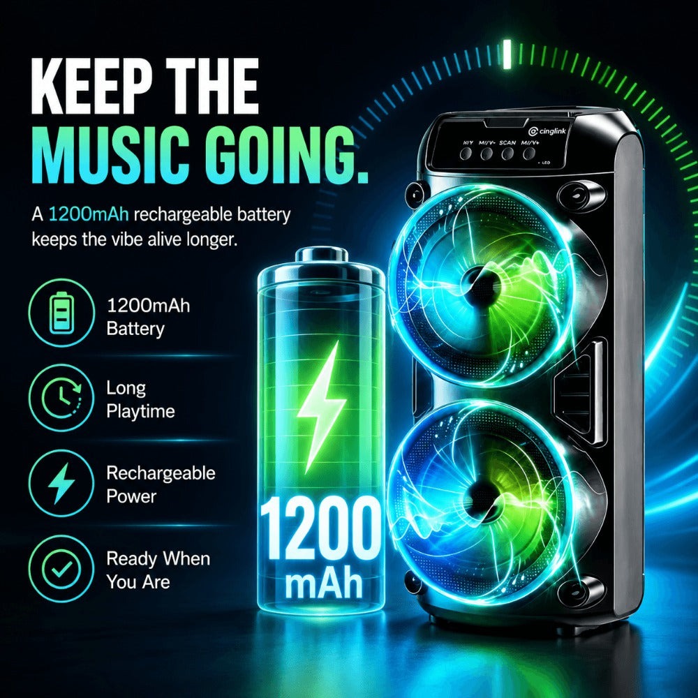 Altavoz Inalámbrico Portátil con Subwoofers Duales de 3 Pulgadas para Bajos Potentes, Radio FM, Luces LED para Fiestas, Micrófono Incorporado y Altavoces de Alto Volumen. Ideal para Uso Doméstico, Cumpleaños, Camping, Día de San Valentín, Pascua, Día de l