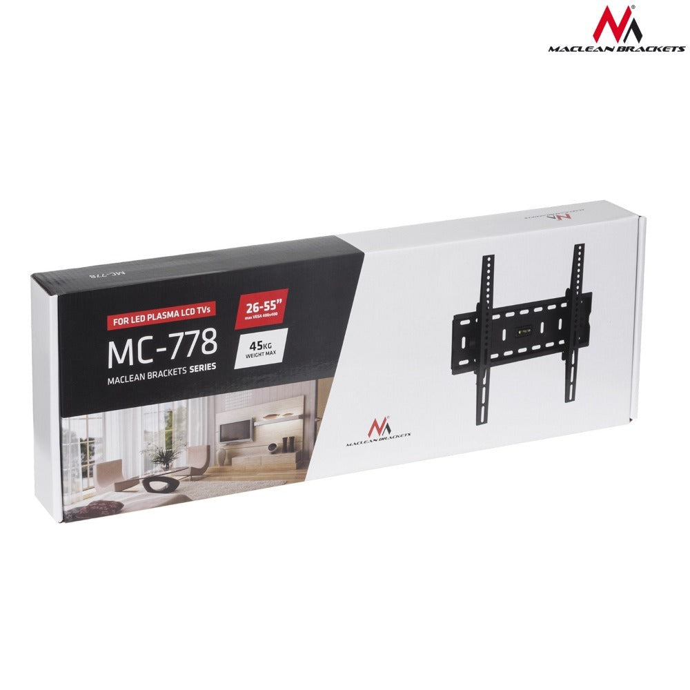 Soporte Universal para TV de 26 a 65 Pulgadas, Máx. 45 kg, VESA 400x400, MC-778