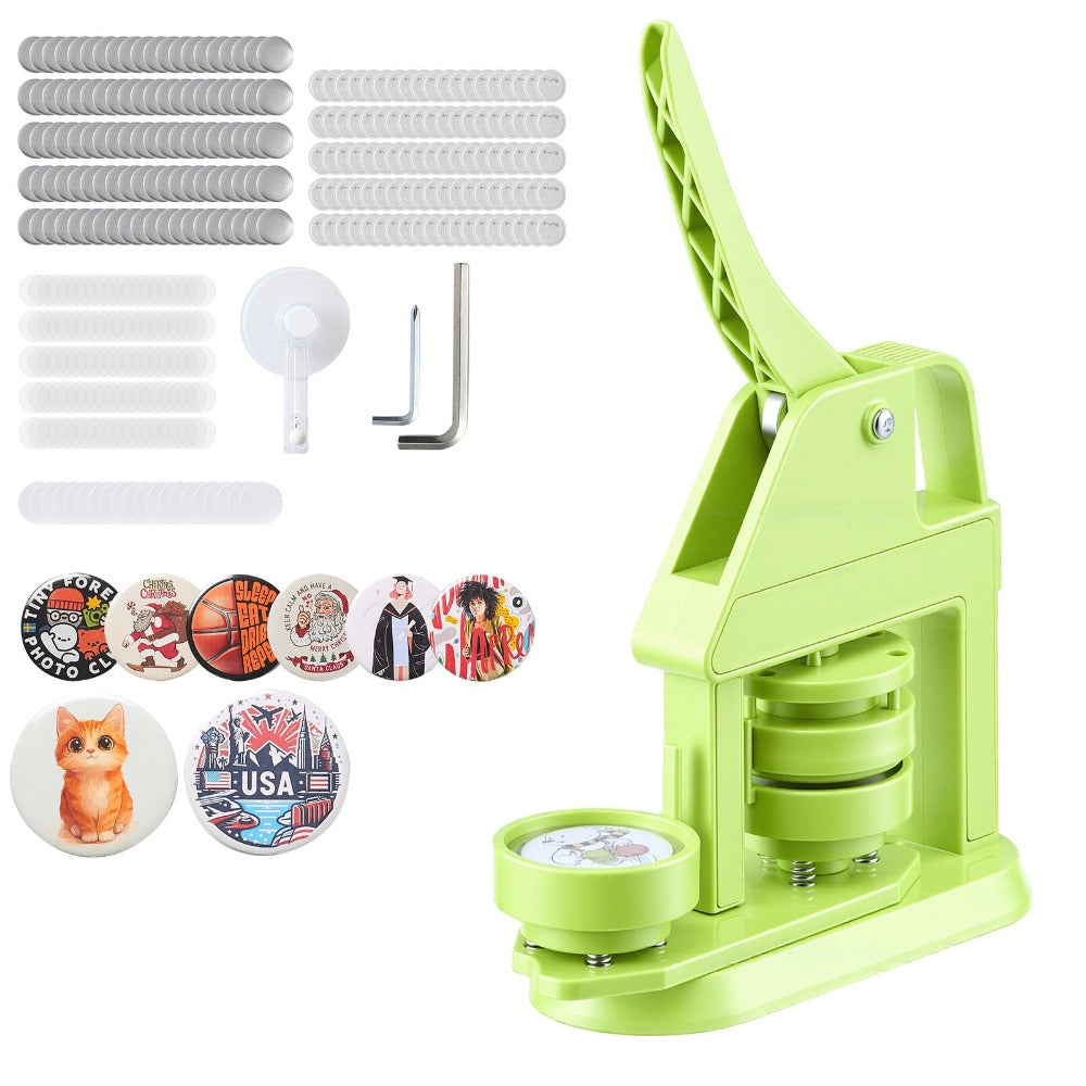 VEVOR Máquina para Hacer Botones, 2.28 in, Fabricante de Pines de Plástico con 100 Piezas para Botones, Libro Mágico de Mr. Panda, Cortador de Círculos y Llaves Hexagonales, Mango Ergonómico Reforzado, para Insignias DIY, Pines Personalizados
