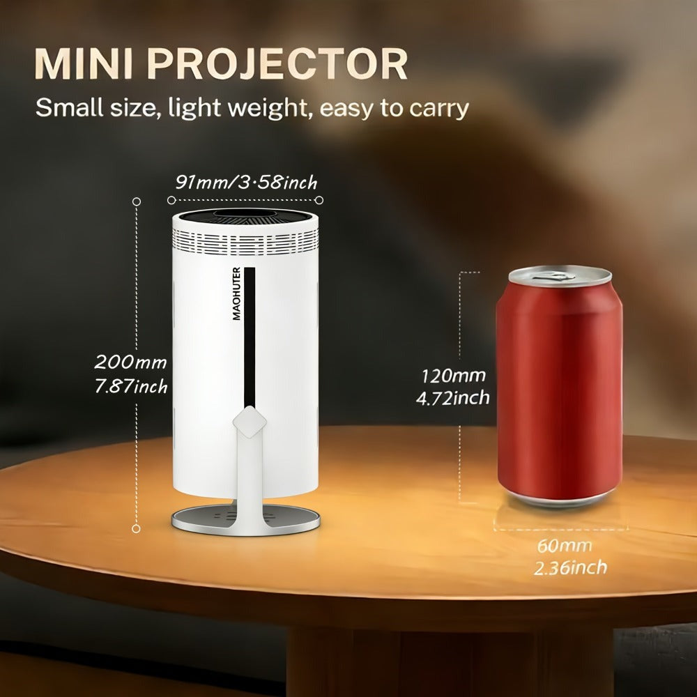 Proyector inteligente 4K Full HD, proyector sin varillas con WiFi y Bluetooth, compatible con 1080P, rotación de 180 grados, altavoces integrados, apto para iPhone/Android 11.0/sistema, compatible con Netflix y YouTube