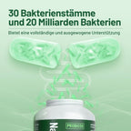 Probio PLUS Complejo de Cultivos - 180 CÁPSULAS con 30 Cepas Bacterianas, 20 Mil Millones de UFC/Dosis Diaria, Recubrimiento Entérico y Vegano, con Lactobacilos y Bifidobacterias, 3 Meses, Flora Intestinal