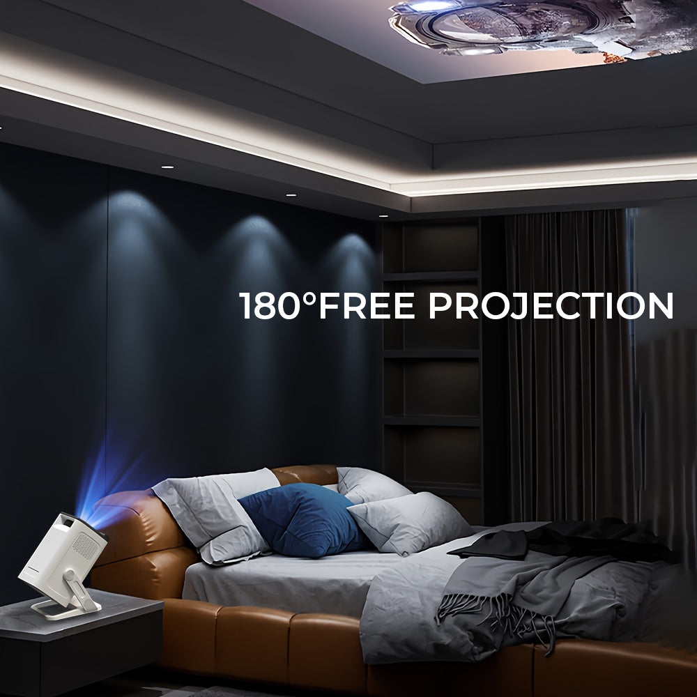 Proyector | [Apps Integradas y Mejoras 2026] Mini Proyector Inteligente Portátil con Wifi 6 y BT5.4, Android 11, Soporte 4K | Proyector de Cine