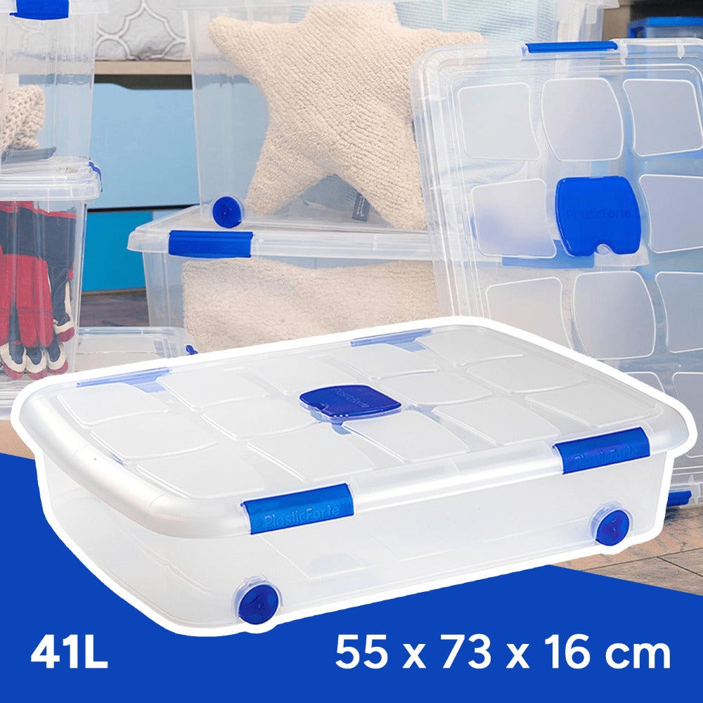 Caja Almacenamiento plástico para Guardar y Ordenar Juguetes, Libros, Documentos, Ropa, Mantas. Cierre Hermético, Gran Capacidad y Resistencia - Dekohome