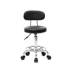 Taburete de salón redondo con ruedas y respaldo, taburete giratorio de salón de altura ajustable con ruedas y asiento suave para spa, salón de dibujo, tatuaje