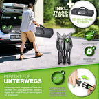 Tillvex® Cama Plegable para Camping con Bolsa de Transporte, Soporta Hasta 200 kg, Cama Extra Ancha para Camping, Cama de Campaña, Cama de Pesca para Uso en Exteriores e Interiores, Cama Plegable para Invitados, Portátil para Jardín, Camping, Pesca, Festi