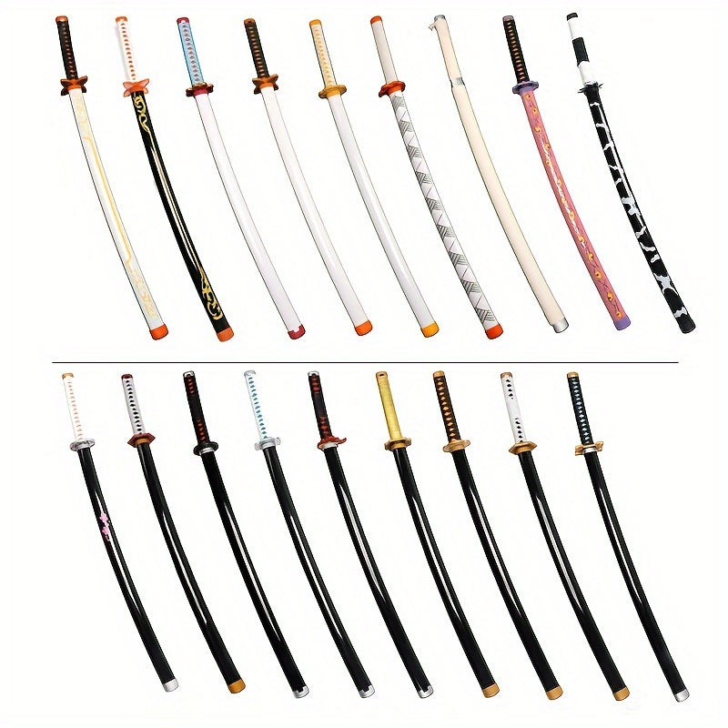 Espadas de samurái japonesas katana de 104.14 cm, múltiples estilos, hojas de madera no afiladas, con cinturones y fundas, regalo de Navidad, accesorios de cosplay para Halloween