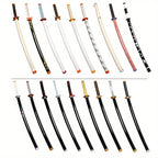Espadas de samurái japonesas katana de 104.14 cm, múltiples estilos, hojas de madera no afiladas, con cinturones y fundas, regalo de Navidad, accesorios de cosplay para Halloween