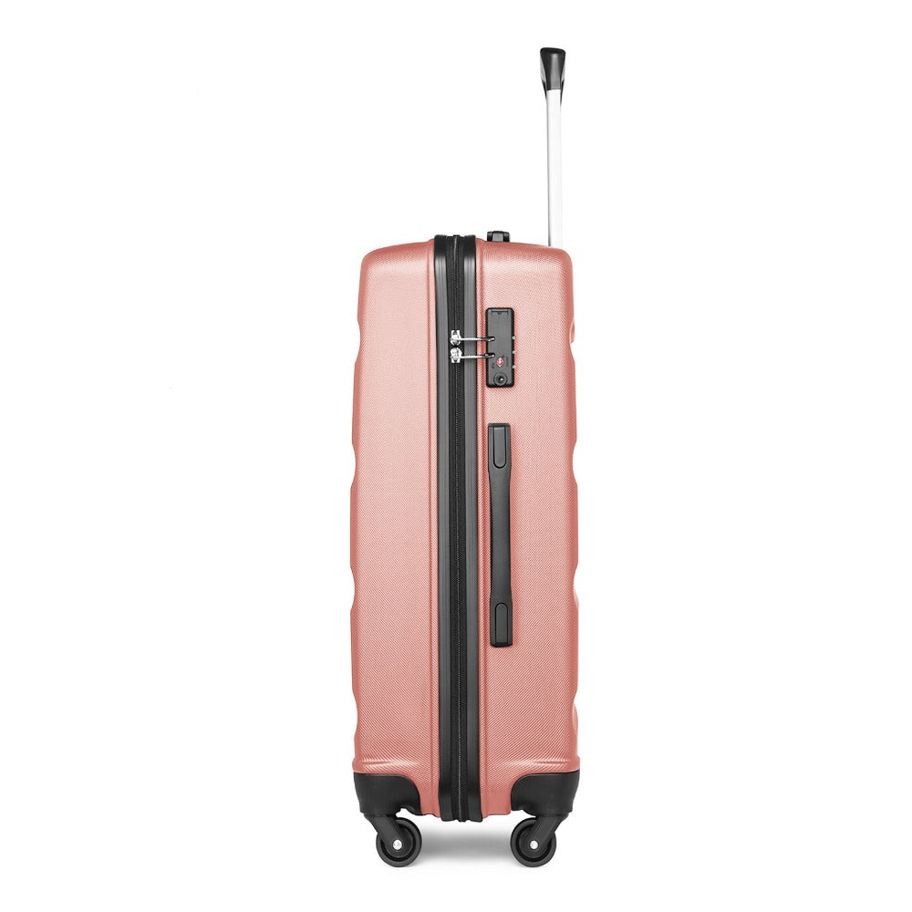 Diseño horizontal desnudo de gran capacidad con cerradura TSA ruedas giratorias maleta de shell duro ABS para regreso a clases regalo de vacaciones