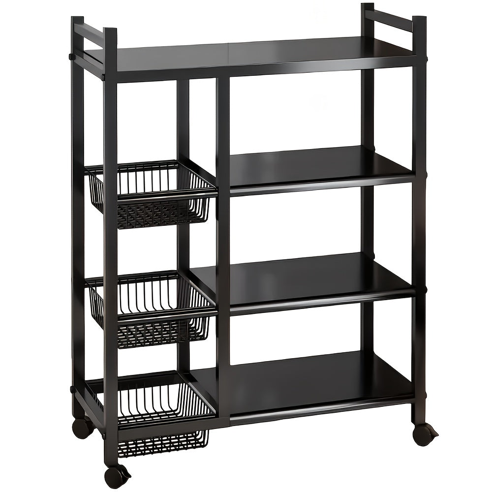 Estante de Cocina de Acero de Alta Resistencia, Estante para Microondas y Electrodomésticos, Estante de Almacenamiento, 92*32*108 cm, Estante Vertical, Estante para Electrodomésticos, Estante Abierto Multinivel, Ahorro de Espacio, Estante de Cocina, Const