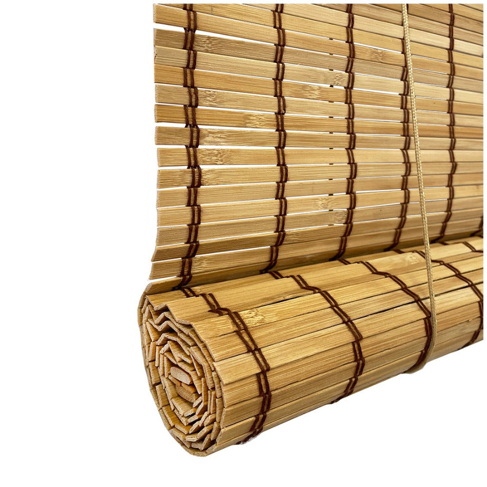 Persiana Enrollable de Bambú Natural para Puertas y Ventanas Decorativa. Estor Ajustable de Ocultación para Exterior e Interior Protector de Fácil Instalación.