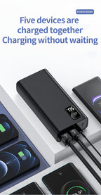 Batería externa | Batería Externa Portátil de Gran Capacidad 50000Mah con Interfases Tipo-C/Usb/Micro, Pantalla LED, Carga Rápida PD22.5W