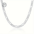 ARTPAGE Cadena Plateada 925 de Plata Esterlina Collar de Moda Figaro Plateado Collar de Moda Urbana Encanto Unisex Regalo para Hombres Día de San Valentín Día del Padre Cumpleaños Navidad con Caja de Regalo